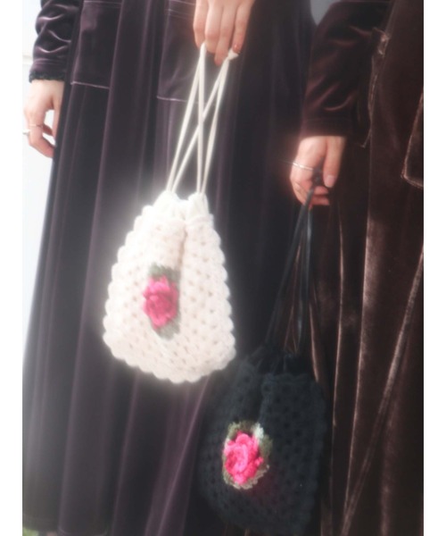 merry jenny（メリージェニー）の「gardenクロシェポシェット（ハンドバッグ・レディース・アイボリー/ブラック・FREE）」の19枚目の写真