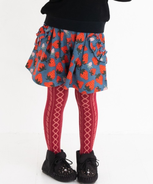 nino(ニノ)の「ストロベリーキュロットパンツ(その他パンツ・キッズ・ブルー/ピンク・150cm/140cm/130cm)」の2枚目の写真