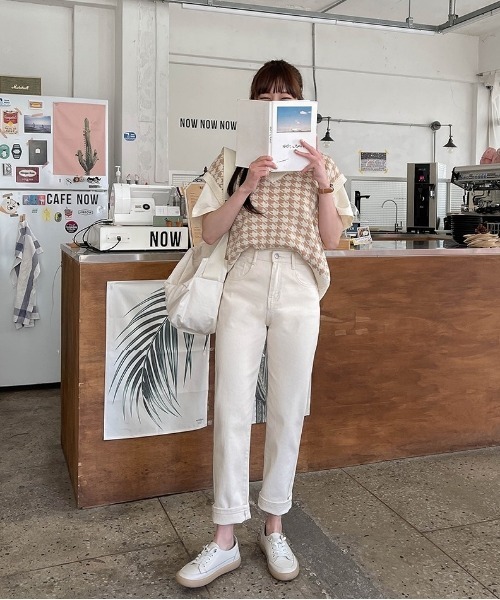 SONA（ソナ）の「SONYUNARA ハウンドトゥース柄ニットベスト（ベスト・レディース・ブラック/ベージュ/グリーン・FREE）」の11枚目の写真