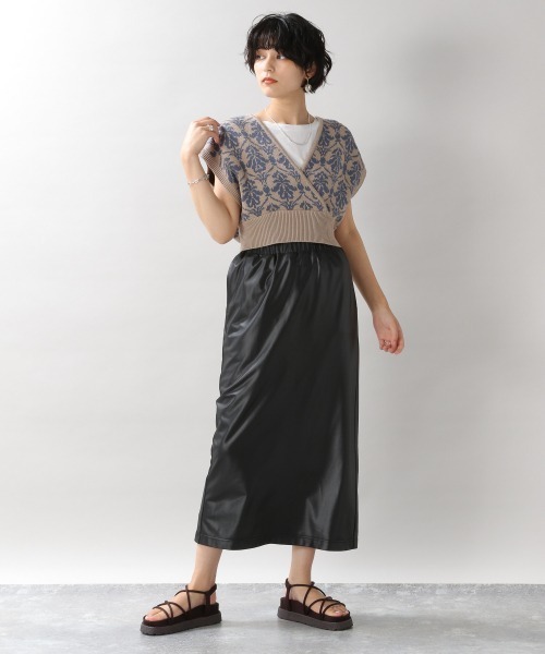 RAGEBLUE（レイジブルー）の「レザーライクIラインスカート/214778（スカート・レディース・ブラック・FREE）」の7枚目の写真