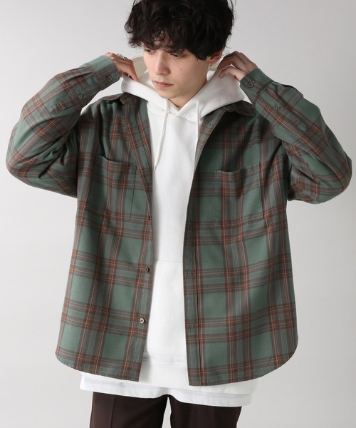 RAGEBLUE（レイジブルー）の「＜セットアップ着用可能＞ネルチェックシャツ/203105（シャツ/ブラウス・メンズ・ホワイト/グレー/ブラウン/ベージュ/パープル/グリーン系その他/その他28・SMALL/MEDIUM/LARGE）」の5枚目の写真