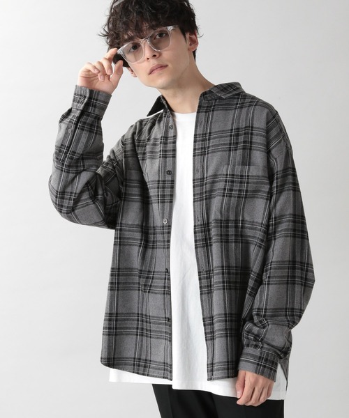 RAGEBLUE（レイジブルー）の「＜セットアップ着用可能＞ネルチェックシャツ/203105（シャツ/ブラウス・メンズ・ホワイト/グレー/ブラウン/ベージュ/パープル/グリーン系その他/その他28・SMALL/MEDIUM/LARGE）」の3枚目の写真