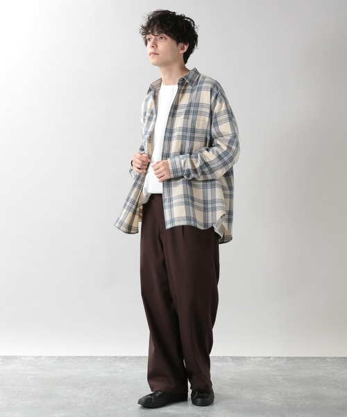 RAGEBLUE（レイジブルー）の「＜セットアップ着用可能＞ネルチェックシャツ/203105（シャツ/ブラウス・メンズ・ホワイト/グレー/ブラウン/ベージュ/パープル/グリーン系その他/その他28・SMALL/MEDIUM/LARGE）」の12枚目の写真