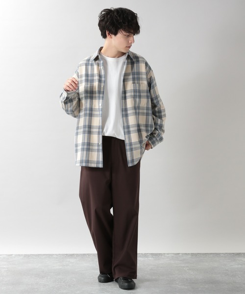 RAGEBLUE（レイジブルー）の「＜セットアップ着用可能＞ネルチェックシャツ/203105（シャツ/ブラウス・メンズ・ホワイト/グレー/ブラウン/ベージュ/パープル/グリーン系その他/その他28・SMALL/MEDIUM/LARGE）」の8枚目の写真