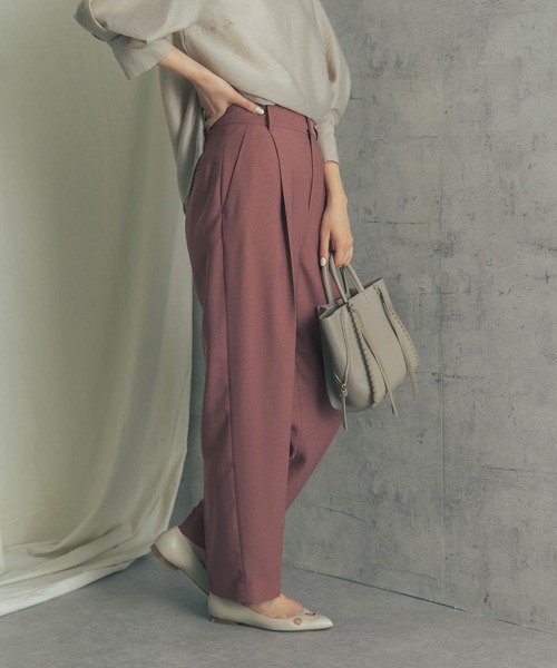 URBAN RESEARCH ROSSO（アーバンリサーチロッソ）の「カラーセンタープレスパンツ（その他パンツ・レディース・チャコールグレー/グリーン系その他/ピンク系その他・38/36）」の4枚目の写真