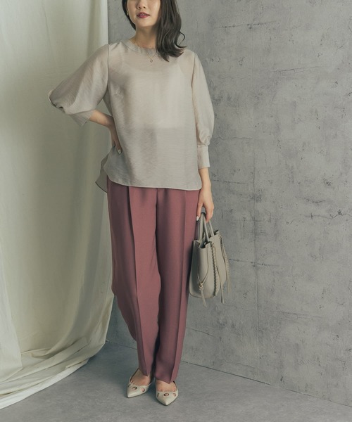 URBAN RESEARCH ROSSO（アーバンリサーチロッソ）の「カラーセンタープレスパンツ（その他パンツ・レディース・チャコールグレー/グリーン系その他/ピンク系その他・38/36）」の6枚目の写真