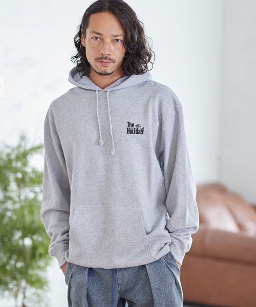 CAMBIO(カンビオ)の「mpa2683-プリントパーカー_The holiday(パーカー・メンズ・ホワイト/チャコール/ミックスグレー・S/L/M/XL)」の5枚目の写真