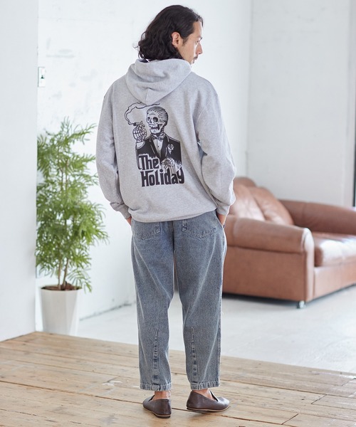 CAMBIO(カンビオ)の「mpa2683-プリントパーカー_The holiday(パーカー・メンズ・ホワイト/チャコール/ミックスグレー・S/L/M/XL)」の9枚目の写真