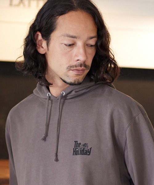 CAMBIO(カンビオ)の「mpa2683-プリントパーカー_The holiday(パーカー・メンズ・ホワイト/チャコール/ミックスグレー・S/L/M/XL)」の10枚目の写真