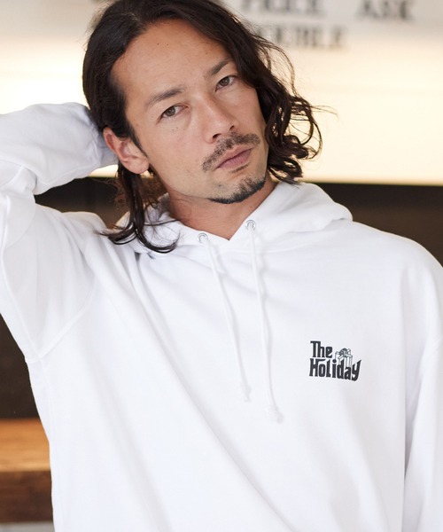 CAMBIO(カンビオ)の「mpa2683-プリントパーカー_The holiday(パーカー・メンズ・ホワイト/チャコール/ミックスグレー・S/L/M/XL)」の15枚目の写真