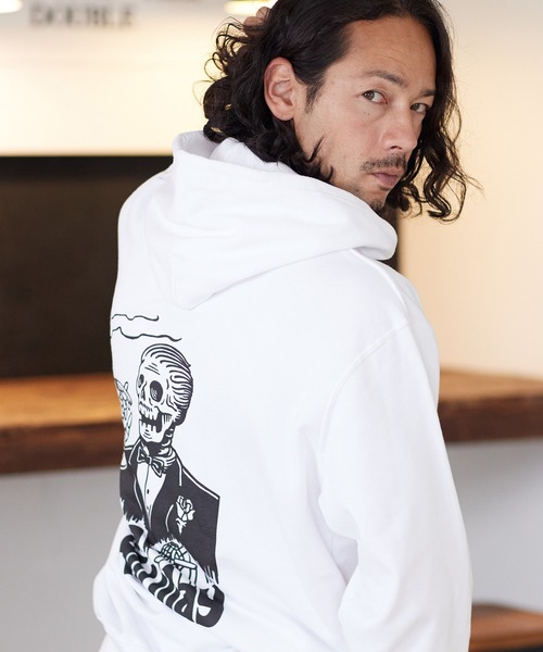 CAMBIO(カンビオ)の「mpa2683-プリントパーカー_The holiday(パーカー・メンズ・ホワイト/チャコール/ミックスグレー・S/L/M/XL)」の17枚目の写真