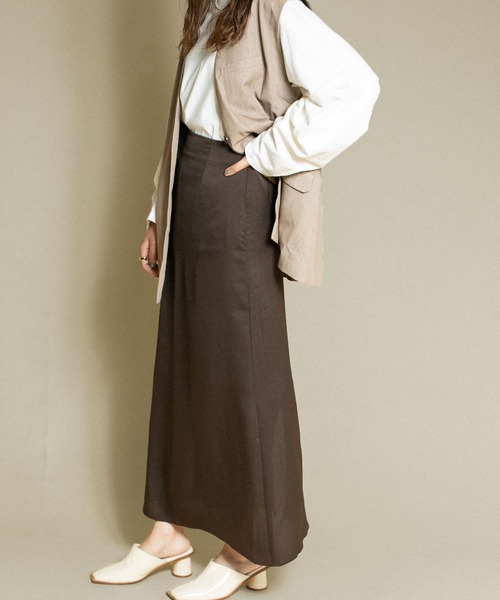 KBF（ケイビーエフ）の「Aラインロングスカート（スカート・レディース・ブラウン/グリーン/ベージュ系その他・ONE）」の11枚目の写真