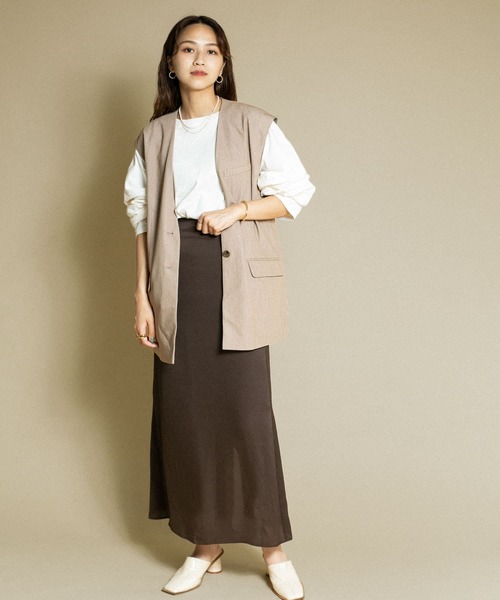 KBF（ケイビーエフ）の「Aラインロングスカート（スカート・レディース・ブラウン/グリーン/ベージュ系その他・ONE）」の8枚目の写真