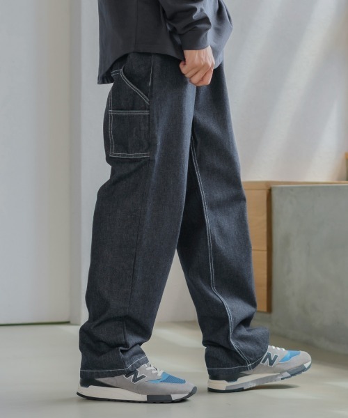 improves(インプローブス)の「バルーンシルエット イージー ペインターパンツ(デニムパンツ・メンズ・オフホワイト/ブルー系その他/ワンウォッシュ/サックスブルー・MEDIUM/LARGE)」の13枚目の写真