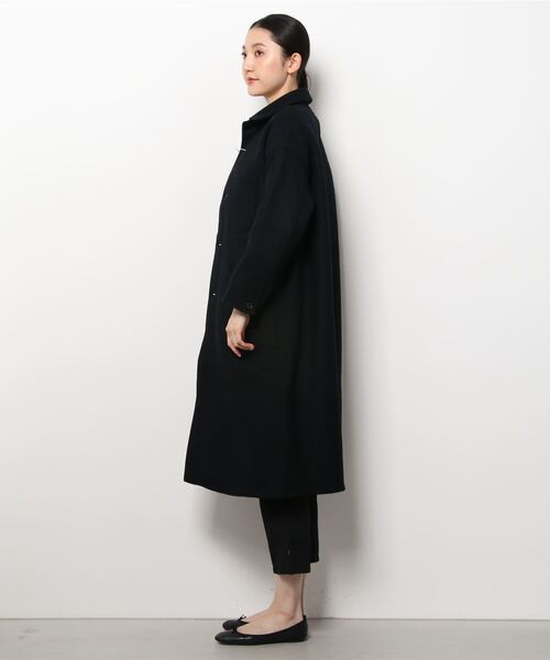 OMNIGOD（オムニゴッド）の「[OMNIGOD womens / オムニゴッド] メルトン ストアーズコート（ステンカラーコート・レディース・ブラック/ブラウン・FREE）」の3枚目の写真