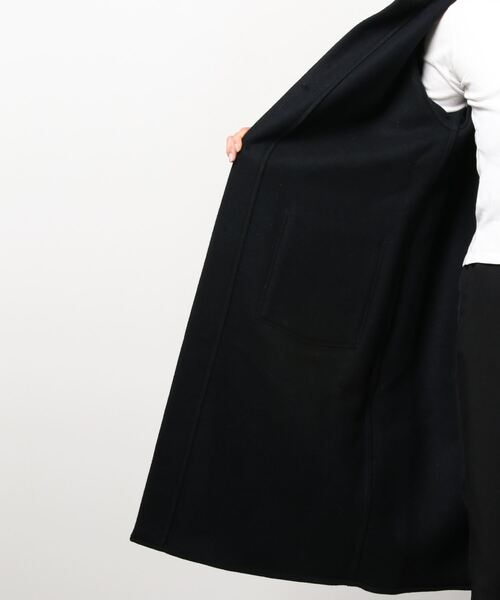 OMNIGOD（オムニゴッド）の「[OMNIGOD womens / オムニゴッド] メルトン ストアーズコート（ステンカラーコート・レディース・ブラック/ブラウン・FREE）」の5枚目の写真