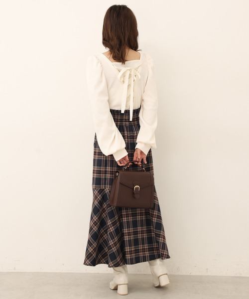 one after another NICE CLAUP（ワンアフターアナザーナイスクラップ）の「バックレースアップテレコトップス（Tシャツ/カットソー・レディース・ブラック/ベージュ/ピンク/アイボリー・FREE）」の19枚目の写真