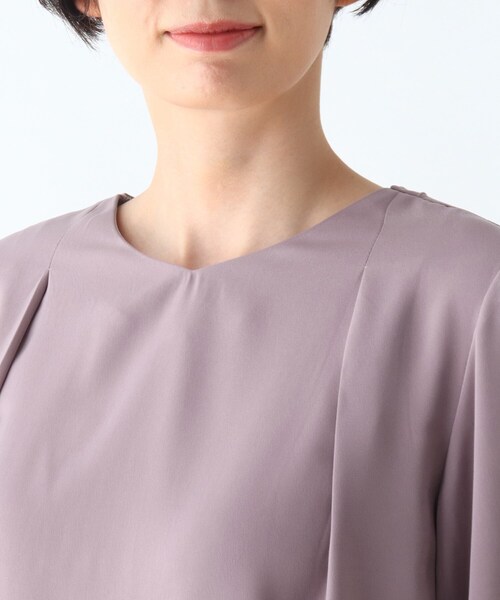 DRESKIP(ドレスキップ)の「◆前後2WAY キーネック7分袖ブラウス(シャツ/ブラウス・レディース・ブラック/ナチュラル/ピンク系・02/04/03)」の7枚目の写真