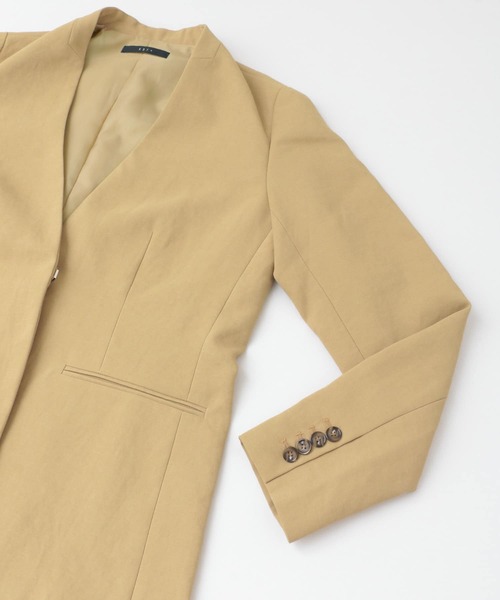 KBF+（ケービーエフプラス）の「KBF+　デザインベルトノーカラージャケット∴（ノーカラージャケット・レディース・ベージュ・ONE）」の14枚目の写真