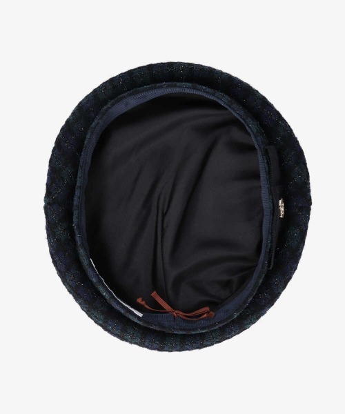 Chapeau d' O（シャポードオー）の「Chapeau d' O  Fancy Tweed Beret（ハンチング/ベレー帽・レディース・グレー/ブラック/ネイビー・M/57.5cm）」の6枚目の写真
