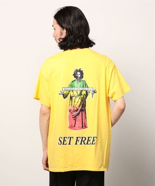 fridge(フリッジ)の「【NEW YOAKE POST】ニューヨアケポスト SET FREESS TEE(Tシャツ/カットソー・メンズ・イエロー・LARGE/X-LARGE/SMALL/XXL)」の2枚目の写真