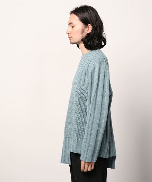 ROBES&CONFECTIONS（ローブスコンフェクションズ）の「ROBES&CONFECTIONS/ローブスアンドコンフェクションズ/スーパーカムバックラムウールマルチリブニット（ニット/セーター・メンズ・ブルー/レンガ・3）」の4枚目の写真