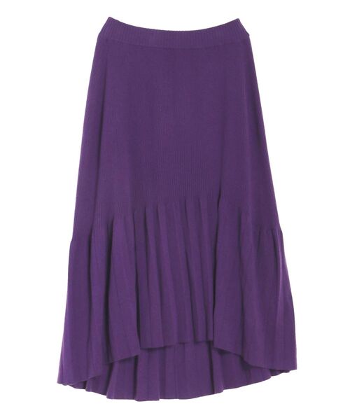 ELENDEEK（エレンディーク）の「リブ&プリーツニットスカート（スカート・レディース・ブラック/パープル/オフホワイト/ブルー・FREE）」の4枚目の写真