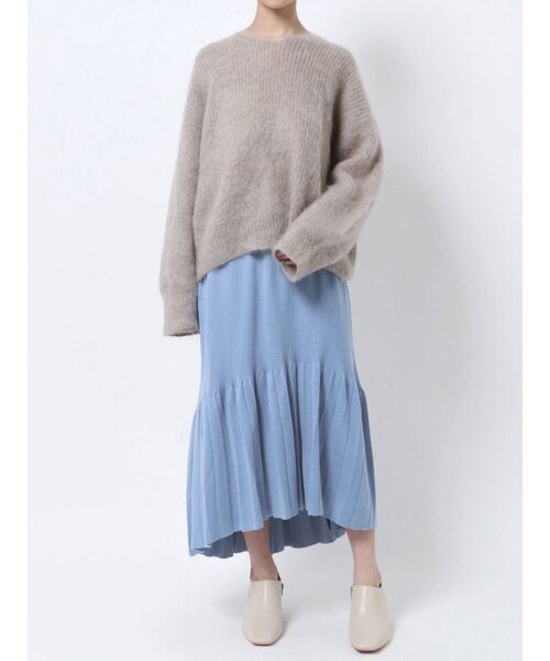 ELENDEEK（エレンディーク）の「リブ&プリーツニットスカート（スカート・レディース・ブラック/パープル/オフホワイト/ブルー・FREE）」の13枚目の写真