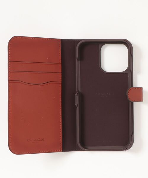 COACH（コーチ）の「IPHONE 13 PRO フォリオ シグネチャー キャンバス（スマホケース/カバー・レディース・ベージュ系その他・ﾌﾘ-）」の2枚目の写真