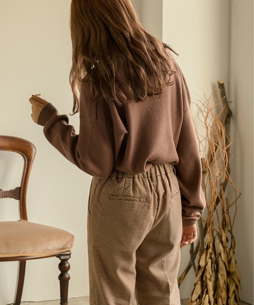 Ambre Neige（アンブルネージュ）の「ポロニット／【WEB/EC限定商品】（ニット/セーター・レディース・アイボリー/ダークブラウン・FREE）」の9枚目の写真