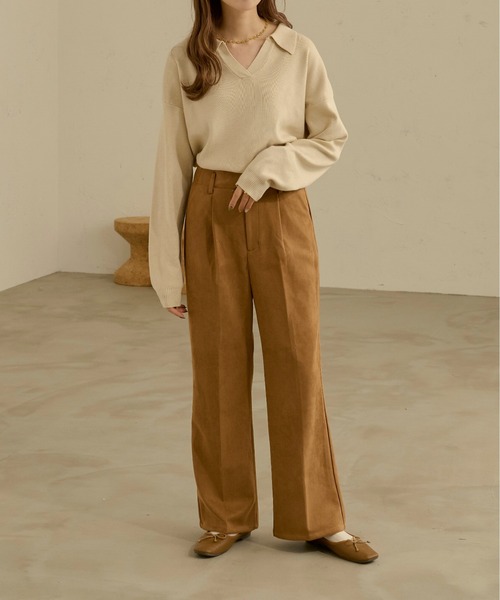 Ambre Neige（アンブルネージュ）の「ポロニット／【WEB/EC限定商品】（ニット/セーター・レディース・アイボリー/ダークブラウン・FREE）」の17枚目の写真