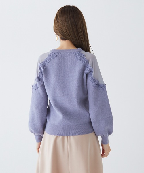 BE RADIANCE(ビーラディエンス)の「フラワーレース切替ニットトップス(ニット/セーター・レディース・ラベンダー/オフホワイト/ブルー・FREE)」の20枚目の写真