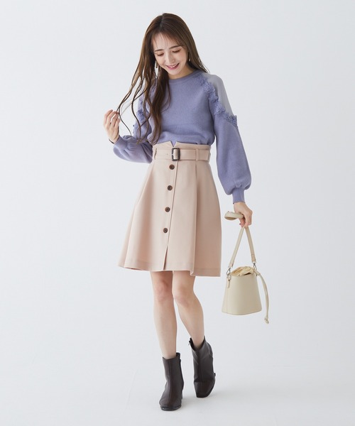 BE RADIANCE(ビーラディエンス)の「フラワーレース切替ニットトップス(ニット/セーター・レディース・ラベンダー/オフホワイト/ブルー・FREE)」の17枚目の写真