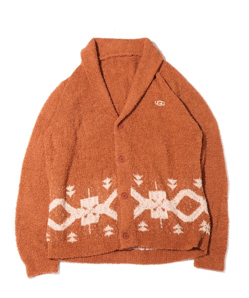 UGG(アグ)の「UGG@mos グラフィック インターシャ カーディガン / アグ グラフィック インターシャ カーディガン(カーディガン/ボレロ・レディース・ブラウン/グレー・M/L)」の5枚目の写真