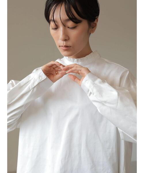 AMERICAN HOLIC（アメリカンホリック）の「ハイネック衿フリルブラウス（シャツ/ブラウス・レディース・ブラック/オフホワイト/サックスブルー/ストライプ・M/L）」の10枚目の写真