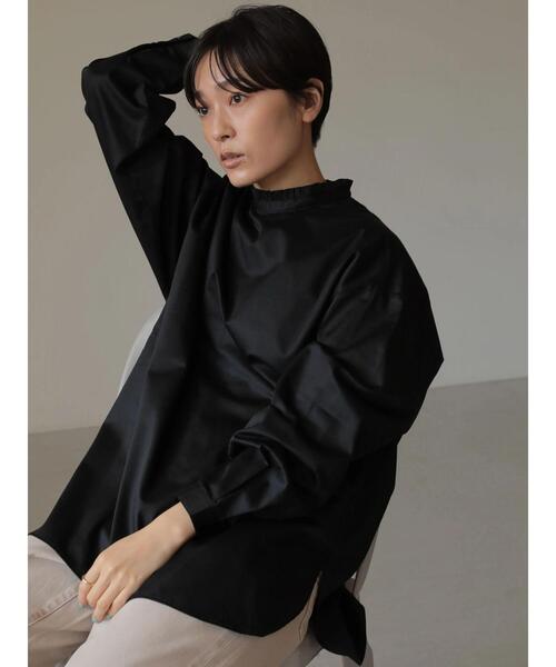 AMERICAN HOLIC（アメリカンホリック）の「ハイネック衿フリルブラウス（シャツ/ブラウス・レディース・ブラック/オフホワイト/サックスブルー/ストライプ・M/L）」の18枚目の写真