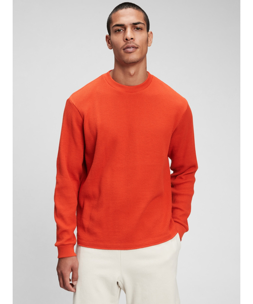 GAP(ギャップ)の「オーバーサイズ ワッフルニットtシャツ(Tシャツ/カットソー・メンズ・ベージュ/ネイビー/グレー/オレンジ/グリーン・S/M/L/XL/XS)」の5枚目の写真