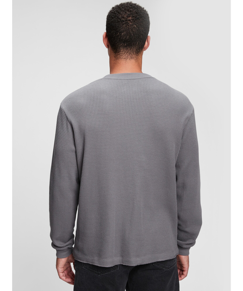 GAP(ギャップ)の「オーバーサイズ ワッフルニットtシャツ(Tシャツ/カットソー・メンズ・ベージュ/ネイビー/グレー/オレンジ/グリーン・S/M/L/XL/XS)」の6枚目の写真