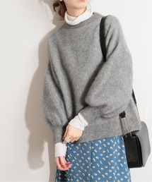 IENA LA BOUCLE Raccoon/Nyファーニットプルオーバー◆