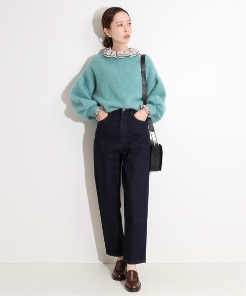 IENA LA BOUCLE Raccoon/Nyファーニットプルオーバー◇（ニット