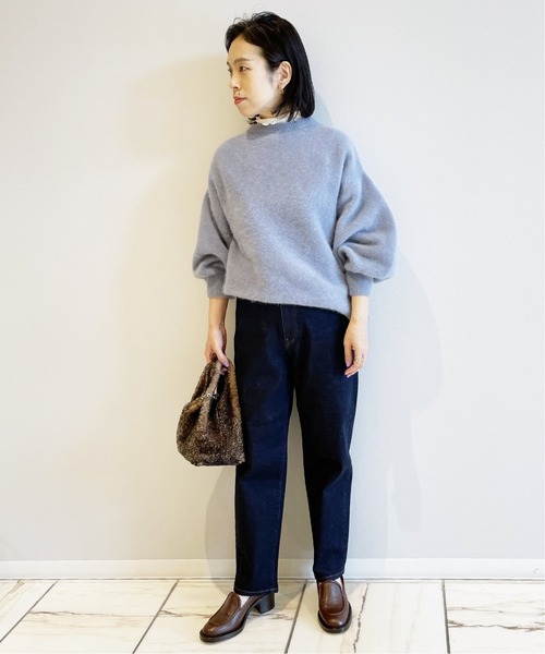 IENA LA BOUCLE（イエナラブークル）の「IENA LA BOUCLE Raccoon/Nyファーニットプルオーバー◆（ニット/セーター・レディース・ホワイト/ブラック/グレー/グリーン/ブルー・FREE）」の10枚目の写真