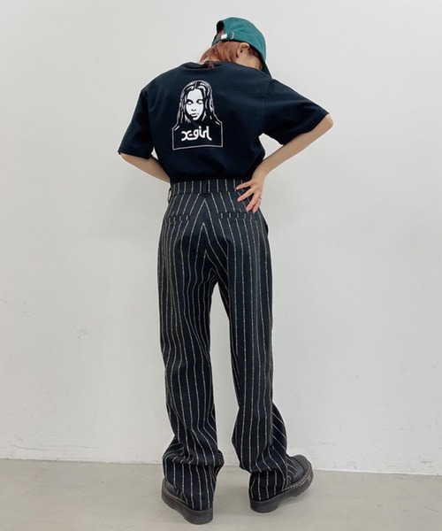 X-girl（エックスガール）の「BARBED WIRE PINSTRIPE PANTS（その他パンツ・レディース・ライトブルー/ブラック・S/M/XS）」の20枚目の写真