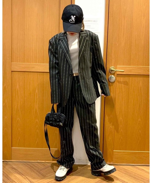 X-girl（エックスガール）の「BARBED WIRE PINSTRIPE PANTS（その他パンツ・レディース・ライトブルー/ブラック・S/M/XS）」の22枚目の写真