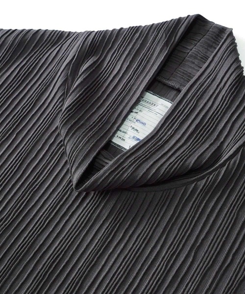 SHAREEF（シャリーフ）の「RIPPLE STRIPE HIGH-NECK L/S（Tシャツ/カットソー・メンズ・ブラック/ホワイト系その他/チャコール・1/2/3）」の14枚目の写真