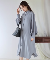 ボリュームスリーブシャツワンピース