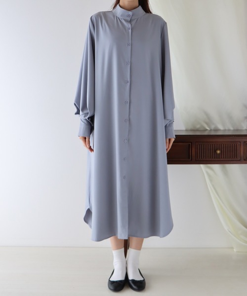 BLUEEAST（ブルーイースト）の「ボリュームスリーブシャツワンピース（シャツワンピース・レディース・アイボリー/ブラック/ブルー・MEDIUM）」の7枚目の写真