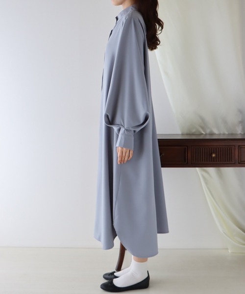 BLUEEAST（ブルーイースト）の「ボリュームスリーブシャツワンピース（シャツワンピース・レディース・アイボリー/ブラック/ブルー・MEDIUM）」の8枚目の写真