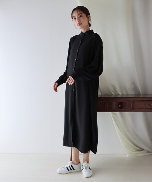 BLUEEAST（ブルーイースト）の「ボリュームスリーブシャツワンピース（シャツワンピース・レディース・アイボリー/ブラック/ブルー・MEDIUM）」の5枚目の写真