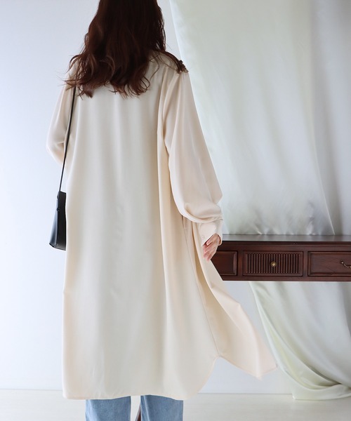 BLUEEAST（ブルーイースト）の「ボリュームスリーブシャツワンピース（シャツワンピース・レディース・アイボリー/ブラック/ブルー・MEDIUM）」の14枚目の写真