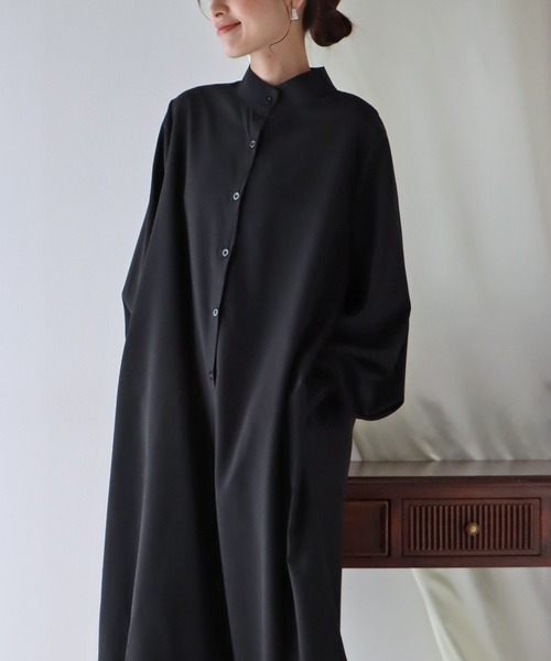 BLUEEAST（ブルーイースト）の「ボリュームスリーブシャツワンピース（シャツワンピース・レディース・アイボリー/ブラック/ブルー・MEDIUM）」の17枚目の写真